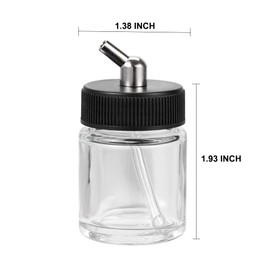 OPHIR Box of 10 Glass 22CC Single-Action Airbrush Bottles for Airbrushes