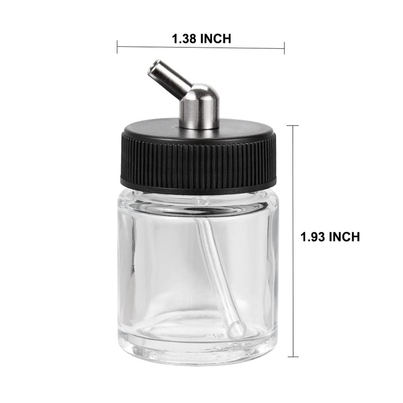 OPHIR Box of 10 Glass 22CC Single-Action Airbrush Bottles for