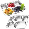 AIYoo Large 13 inches Stainless Steel Rectangular Divided Plates,5 Sections