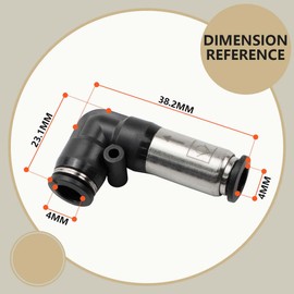 Bwintech 3 pcs 4mm Elbow One Way Flow Pneumatic Check Valve, Push to Connect Air Tube Fitting for Air Compressor