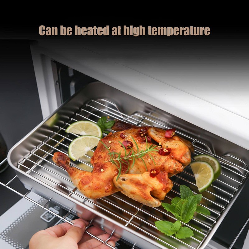 QANYEGN Stainless Steel Deep Baking Pan, Square Baking Brownie Pan