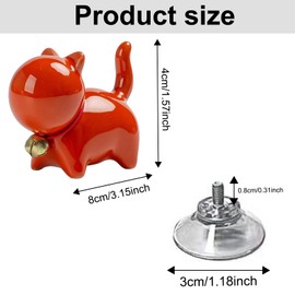 YOUDMEARUD Toilet Floor Bolt Caps with Ceramic Cat Decor & Flower Flush Buttons - Quick Install Rust-Proof Bathroom Upgrade, Hand-Painted Unique Design