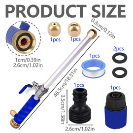 CUVZORA Ultrawasher Gartenstadl Turbo Pressure Washer Original, High Pressure Nozzle for Garden Hose, Jet High Pressure Washer, Pressure Washer Attachment, for Any Garden Hose (Blue)