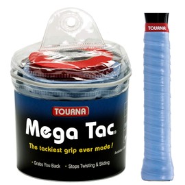 Tourna Mega Tac Extra Tacky Overgrip, Blue (30-Pack) (MT-30-XLB)