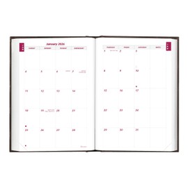 Brownline® 2026 Traditional Daily/Monthly Planner, Untimed Journal, 12 Months, January to December, Perfect Binding, 7.5" x 5", Black (CB387.BLK-26)