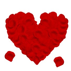 Jsdoin Jsdoin 1200 Pieces Silk Rose Petals, Artificial Red Rose Flowers No-Taste Fade Emulation Rose Petals for Romantic Scenes Wedding Anniversary, Confession Decoration,Birthday