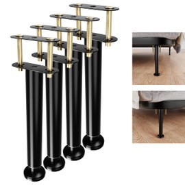 Adjustable Bed Frame Support Legs,Metal Bed Center Slat Heavy Support Leg,UPGRADE Under Bed Support, Bed Slat Reinforcement Kit,Bed Support Legs for Bed Frame Replacement,More Stable, More Quiet(4pcs)