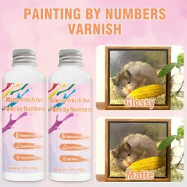 INNOVAYOU Painting by Numbers Varnish 200g, Non-Yellowing Anti-Crazing Matte&Gloss Effect Adult Paint by Number Kits on Canvas Varnish, Paint by Number Adult Varnish Permanent Protection (with Brush)