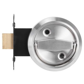 Round Door Lock, Home Bathroom DoubleSided Lock 304 Stainless Steel Handle Door Lock Accessories(02)