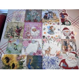 Unbranded Paper Napkins For Decoupage Crafting LOT Of 16 Styles
