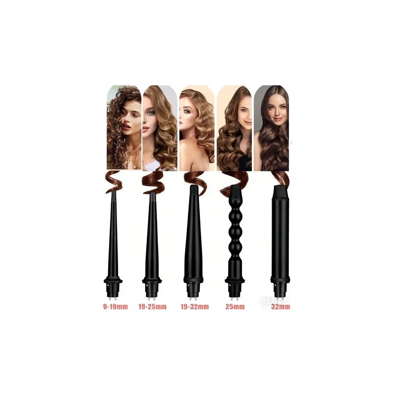 Rizadora Cabello 5 En 1 Intercambiable Cerámica Profesional