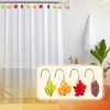 Cinnvoice 12 Pcs Maple Leaf Shower Curtain Hooks Fall Autumn