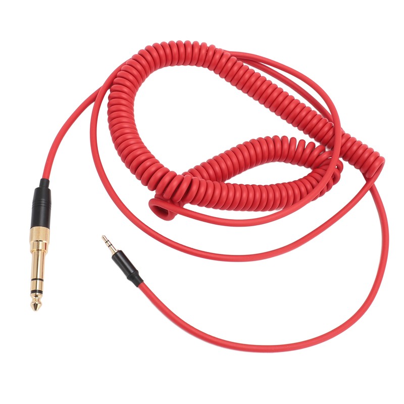 Coiled Headphone Cable Gold Plated Connector Replacement Headset Sound Cord