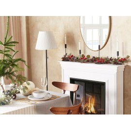 iRun Artificial Christmas Garland 150 cm with Cones Snow Berries Red