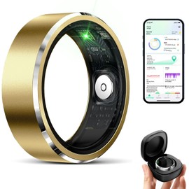 Qjijolz Smart Ring for Women Men, Fitness Tracker with Heart Rate/Blood Oxygen/Blood Pressure/Sleep/Pedometer Monitor, No Subscription Fee, IP68 Waterproof Health Rings for iOS & Android