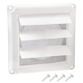 4" Louvered Dryer Vent Cover,White Dryer Exhaust Vents Cover,Ensure Maximum Exhaust Airflow,Easy To Install with 4 Screw,For Dryer vent Hose With 4in Diameter