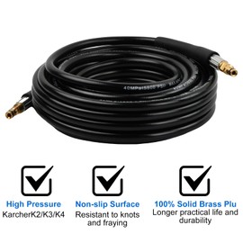 Pressure Washer Hose 10m 18MPa (2610PSI) Max 60°C - Replacement Hose Extension for Karcher K Series K2 K3 K4 K5 K6 K7 - Power-Jet Washing Hose