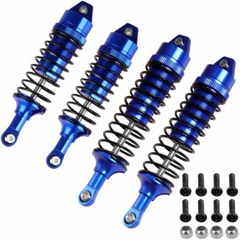 4PCS 1:10 Scale RC Car Shock Front & Rear Shock Absorber Assembled Set Compatible with 1/10 Traxxas Slash/Rustler/Stampede 4x4 4WD Upgrade Replacement Parts#5862(Blue)
