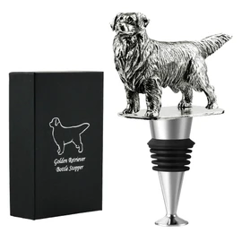Golden Retriever Dog Wine Bottle Stopper, Golden Retriever Gifts with Gift Box, Wine Gifts Christmas Birthday Gifts for Women Men Dog Lovers, Wine Stopper for Wine Champagne Prosecco
