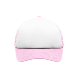 noTrash2003 Trucker Mesh Baseball Cap Trucker Hat Unisex One Size and Children's Models Baseball Cap Baseball Hat 30 Colours Plain Two-Tone Polyester Cotton - Kids, White/Pink - KIDS, Unit size