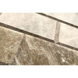Squarefeet Depot Emperador Light 6x12 Polished and Beveled Marble Tile Wall Backsplash (Box of 5)
