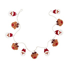 Mud Pie Crochet Christmas Garland, Santa, 60" x 5"