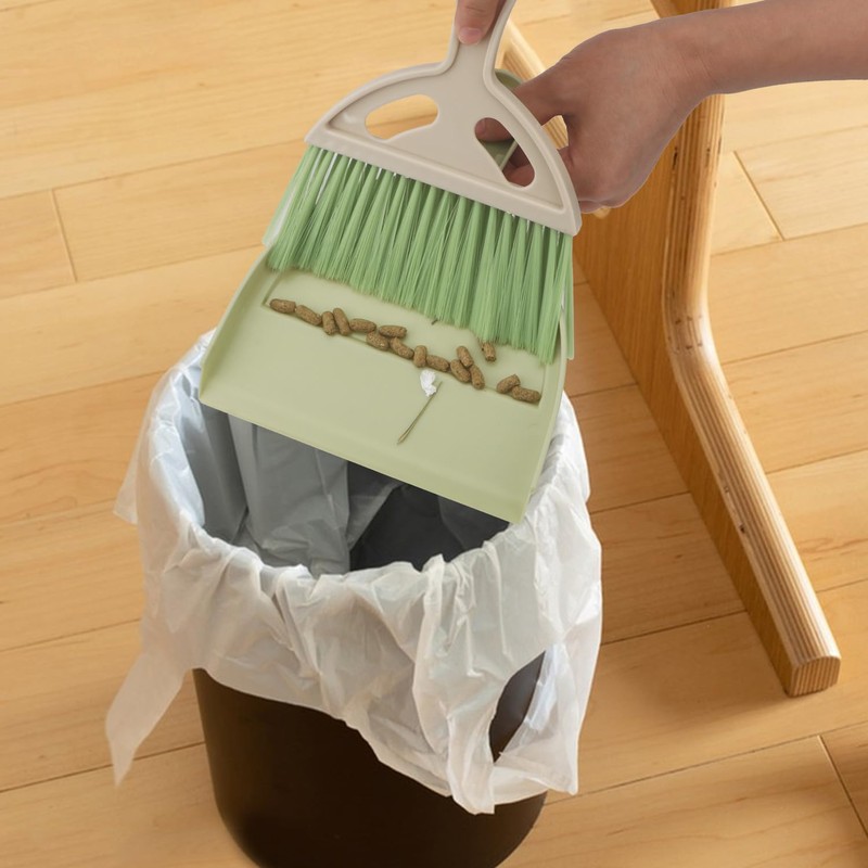 Brosay Mini Dustpan and Brush Set Portable Small Broom with