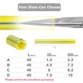 Disposable Instrument Tip Guards - Sur-gic-al Scissor Protector Cover, 100 Pcs (6mm(ID) x 8.2mm(OD) x 40mm(L))