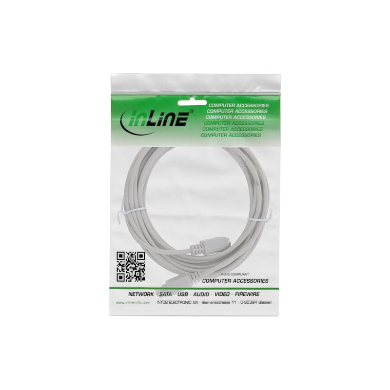 InLine® PS/2 cable, InLine®, M/F, beige, 5m