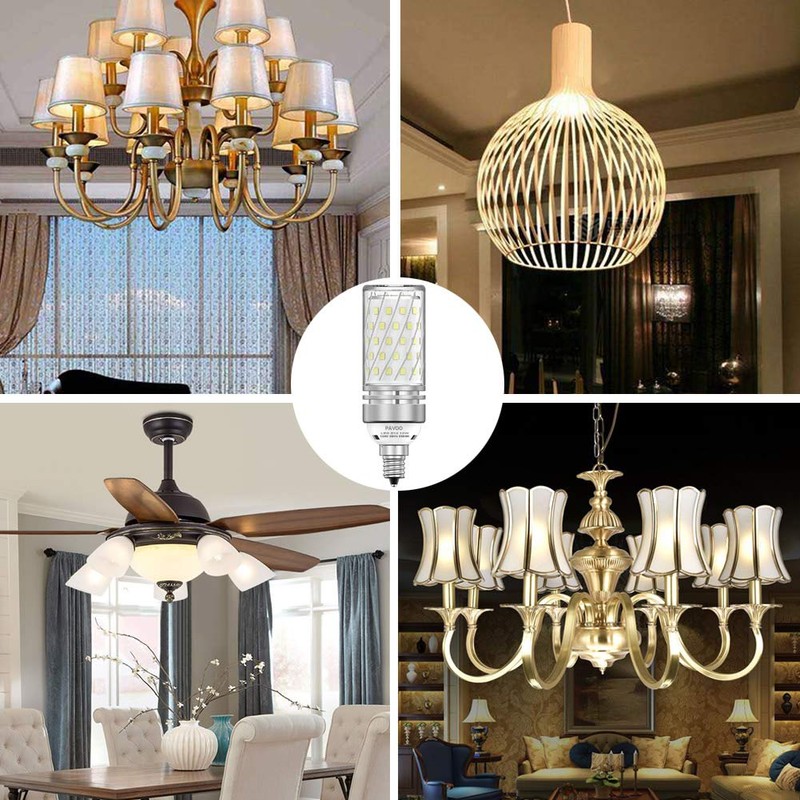 PAVOO E12 LED Light Bulbs, 16W LED Candelabra Bulbs 120