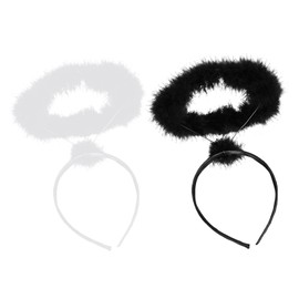 2 Pieces Angel Headbands, Angel Headband Decoration, Kids Play Props, Fluffy Plush Headbands, Holiday Party Supplies