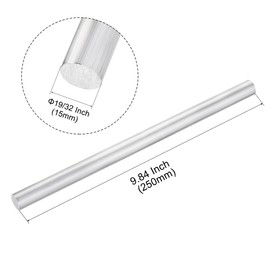 sourcing map Aluminum Solid Round Rod Lathe Bar 15mm x 250mm for DIY Craft Tool 2 Pcs