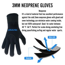 nitescuba Diving Gloves Man Neoprene Water Glove 3mm Scuba Wetsuit Gloves with Adjustable Waist Strap for Snorkeling Kayaking Paddling,Black,L