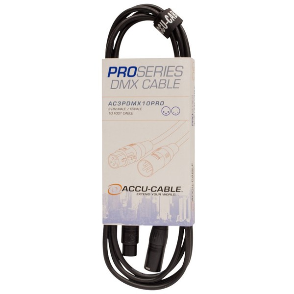 Accu-Cable AC3PDMX10PRO 10' 3-Pin Heavy Duty DMX Cable