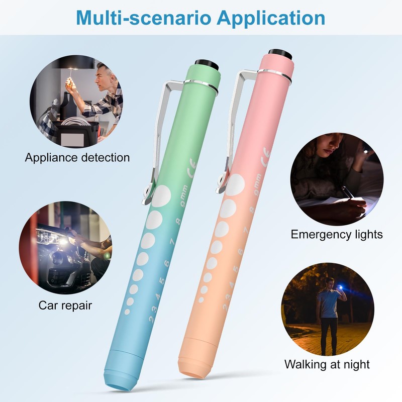 Diagnostic Light Pupil Light, RISEMART Pack of 2 Reusable LED