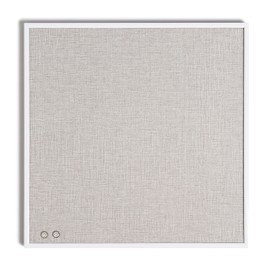 U Brands Farmhouse Linen Bulletin Board, 14" x 14", White Metal Frame, Industrial Grade Pinning Surface