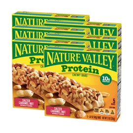 Nature Valley Protein Chewy Bar Gluten Free Salted Caramel Nut,1.42 Ounce Bars, 5 Count, 7.1 Ounce (Pack of 6)