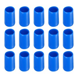 Rebower 50 Pack Screw Thread Protector Cover Rubber End Caps, [for Screw, Bolt, Rod End Cap] - 1/4 inch(7mm) Inner Dia/Blue