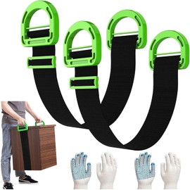 Correas de elevación ajustables para móviles, correas de movimiento para muebles de hasta 600 libras para muebles, cajas, mudanzas, 2 unidades de correas de elevación con asa para una persona con
