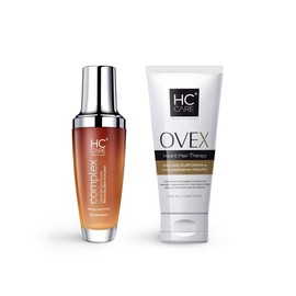 HC Care Ovex und HC complex 100% Kräuter Haarpflege Lotion Set | 200 ml HC Ovex + 100 ml Haarpflegelotion | Geschädigtes, Trockenes, Verdickendes (HC Complex + HC OVEX)