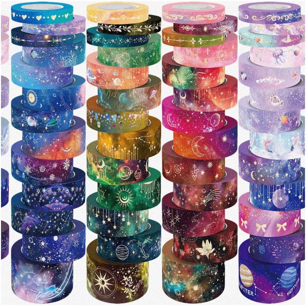 Zyntech Golden Galaxy Washi Tape Set - 52 Rolls for