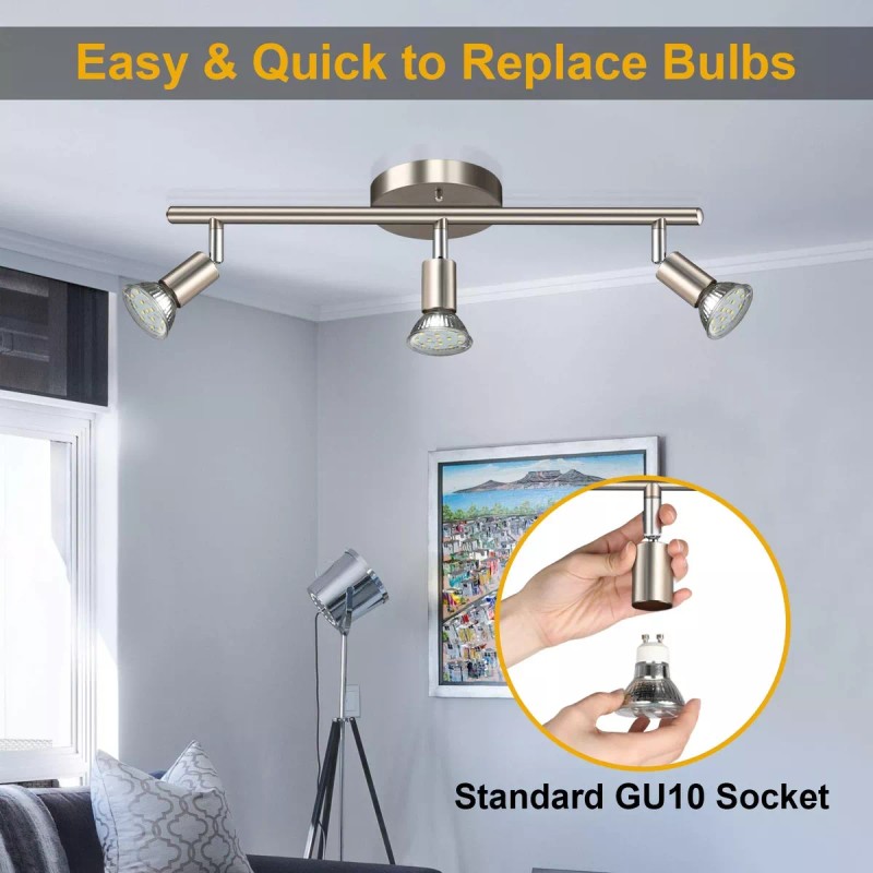 Nuoyatiyu Lamparas Colgantes Modernas Iluminación De Riel Kit 3 Luces