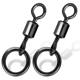 9KM DWLIFE Fishing Flexi Ring Swivels 30Pcs High Strength Micro Rolling Hook Swivels Terminal Tackle for Carp Fishing Saltwater Size14#