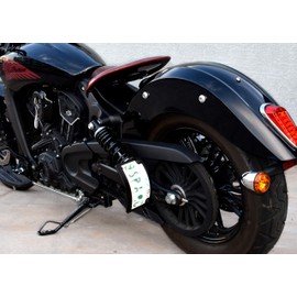 JBSporty ♤ Indian Scout ♤ Half Moon License Plate Bracket ♧ 1/2" Shock Mount and Plate Frame