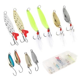 OriGlam 10pcs Fishing Lures Bait Metal Bass Hard Spoon Bait, Fishing Metal Bait Fishing Spoons, Fishing Spinner Spoon Fishing Lures Metal Hard Baits for Freshwater Saltwater