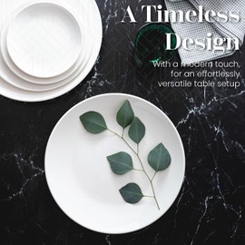 Vikko Dinner Plate, Set of 4 White Plates, Ceramic Dinner Plates Set, Stackable 11 Inch Extra Large Dinner Plates for Every Day and Special Occasion, Restaurant Style, Dishwasher Safe, Microwave Safe