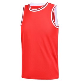 Repawu Youth Blank Basketball Jersey,Boy's Mesh Athletic Basketball Shirts,Blank Basketball Jerseys for Kids XS-XL (US, Alpha, Medium, Regular, Red)