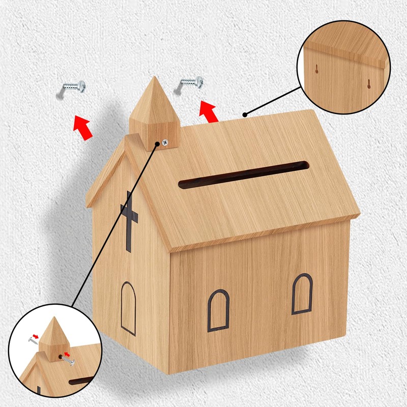 Amcortn Offering Boxes for Church - Prayer Request Box, Wood