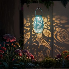 Butterfly Solar Lanterns Birthday Gifts for Women Sister Mom Birthday, Large Hanging Solar Lanterns Garden Decor for Patio Yard Front Porch Decor, Big Metal Butterfly Solar Lights Outdoor Waterproof