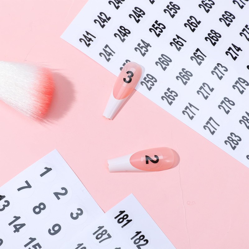 Mabor 15 Sheets Round Number Stickers 1-300, Small Clear Consecutive
